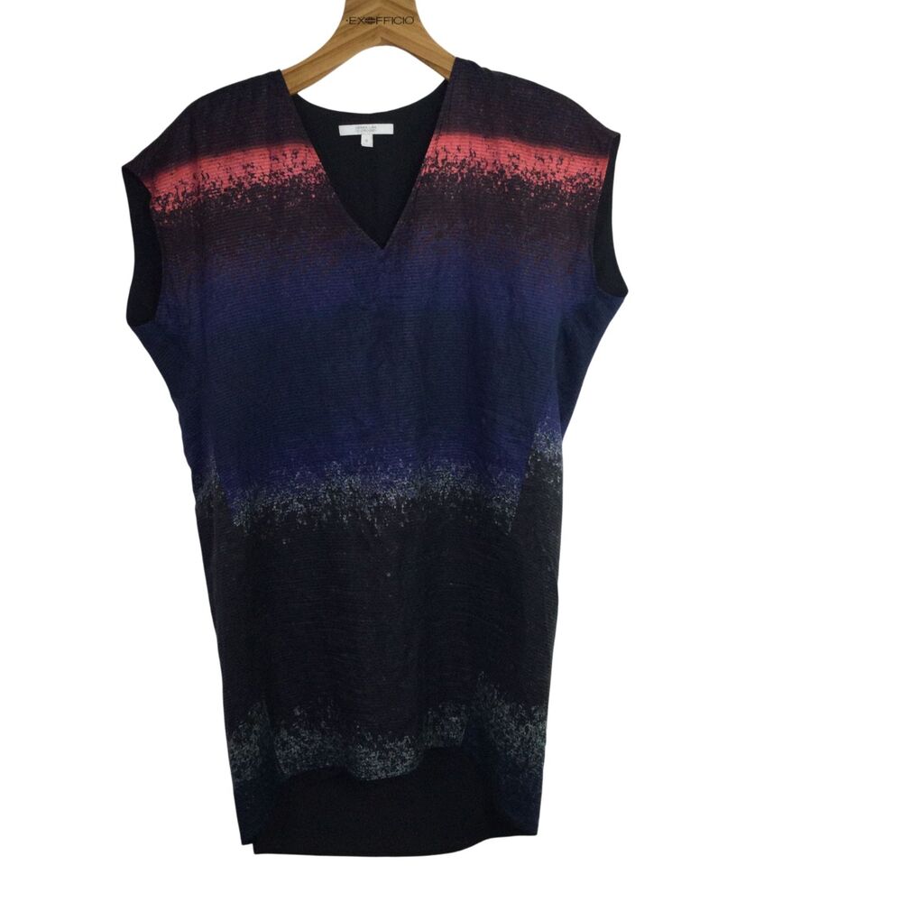 Derek Lam 10 Crosby Womens V-Neck Tunic Dress Short Sleeves Multicolor Size 8